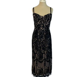 City Chic Black Lace Midi Cocktail Party Formal Dress - Size 16W - EUC